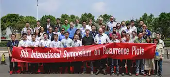 Group photo of participants at the 8th International Recurrence Plot Symposium in Zhenjiang, China.